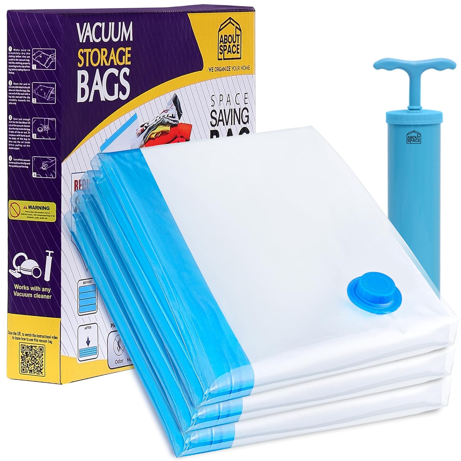 Vacuum Bags for Clothes with Pump 1 Vacuum Bags for Clothes with Pump